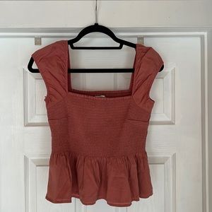 NWT Abercrombie & Fitch Smocked Peplum Top